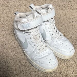 Nike White and Gray High-Top Sneakers